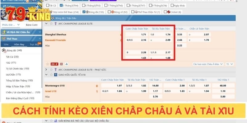 Cách tính kèo xiên chấp châu Á và Tài Xỉu